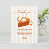 Little Cutie Pie Herfst Stripes Pumpkin Baby showe Bedankkaart (Staand voorkant)