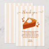 Little Cutie Pie Herfst Stripes Pumpkin Baby showe Bedankkaart (Voorkant / Achterkant)