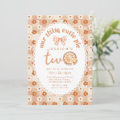 Little Cutie Pie is twee foto 2e verjaardagsfeestj Kaart (Staand voorkant)