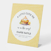 Little Cutie Pie Lemon Baby shower Luier Raffle Reclamebord Met Voetstuk (Voorkant)