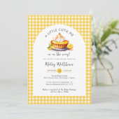 Little Cutie Pie Lemon Citrus Gingham Baby shower Kaart (Staand voorkant)