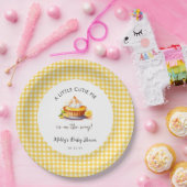 Little Cutie Pie Lemon Gingham Baby shower Papieren Bordje (Feest)