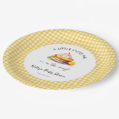 Little Cutie Pie Lemon Gingham Baby shower Papieren Bordje (Gekanteld)