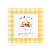 Little Cutie Pie Lemon Gingham Baby shower servett