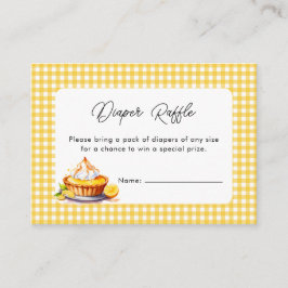 Little Cutie Pie Lemon Gingham Luier Raffle Informatiekaartje