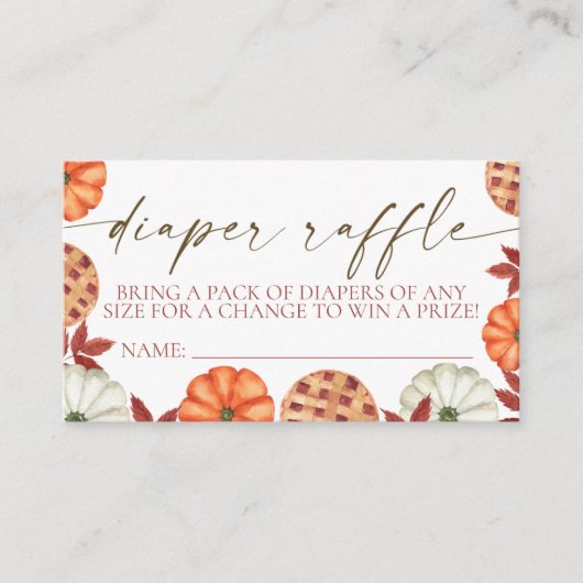 Little Cutie Pie Luier Raffle Enclosure Kaart (Voorkant)