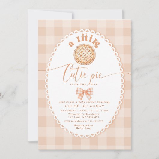 Little Cutie Pie minimalistische boog kant baby sh Kaart (Voorkant)