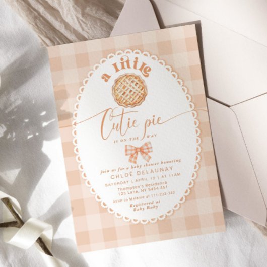 Little Cutie Pie minimalistische boog kant baby sh Kaart