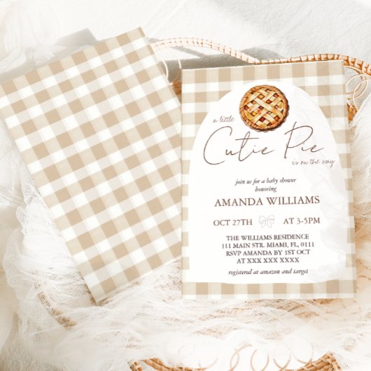 Little Cutie Pie Neutral Baby shower Kaart