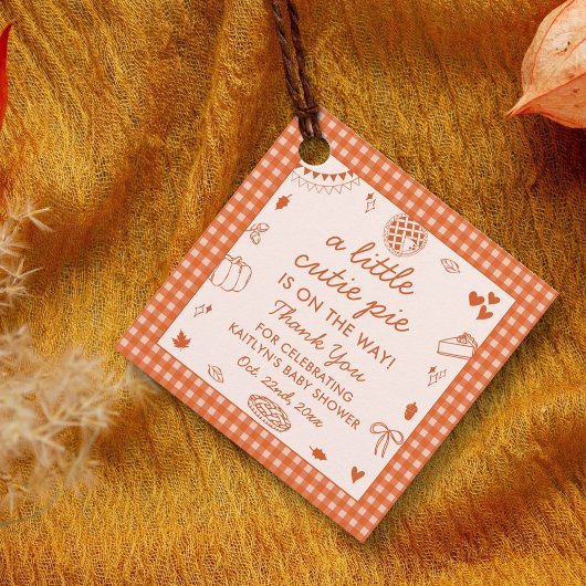Little Cutie Pie On The Way! Fall Baby Shower Bedankjes Labels
