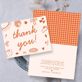 Little Cutie Pie On The Way! Fall Baby Shower Bedankkaart