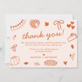 Little Cutie Pie On The Way! Fall Baby Shower Bedankkaart (Voorkant)