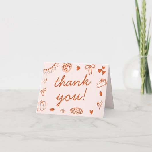 Little Cutie Pie On The Way! Fall Baby Shower Bedankkaart (Voorkant)