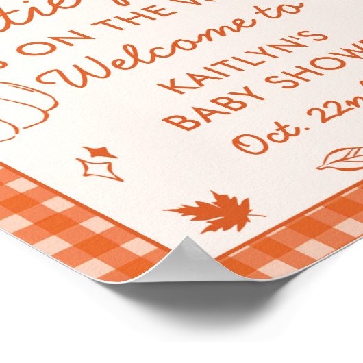 Little Cutie Pie On The Way! Fall Baby Shower Poster (Hoek)