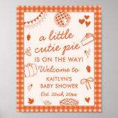 Little Cutie Pie On The Way! Fall Baby Shower Poster (Voorkant)
