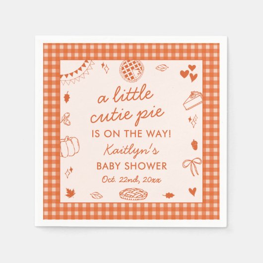 Little Cutie Pie On The Way! Fall Baby Shower Servet (Voorkant)