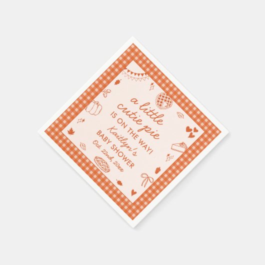Little Cutie Pie On The Way! Fall Baby Shower Servet (Hoek)