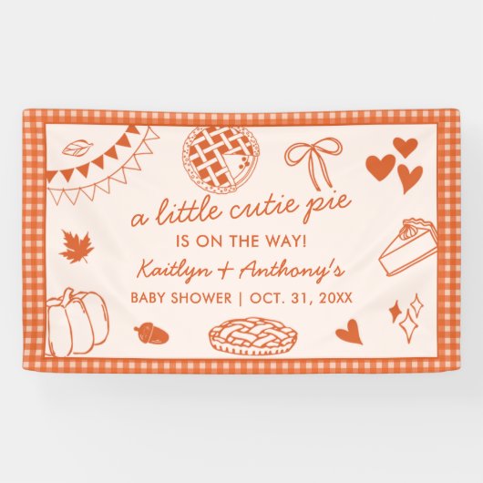 Little Cutie Pie On The Way! Fall Baby Shower Spandoek (Horizontaal)