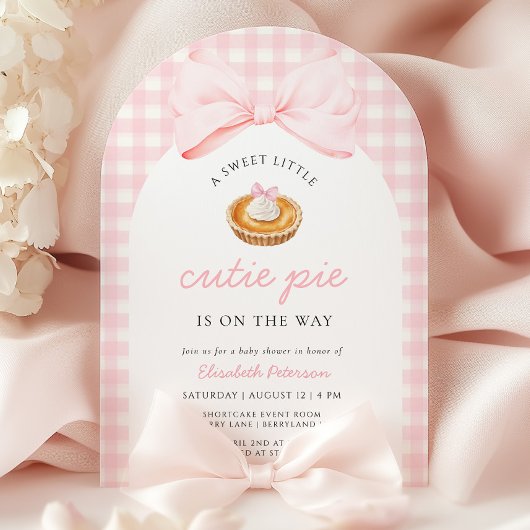 Little Cutie Pie Pink Baby shower Kaart