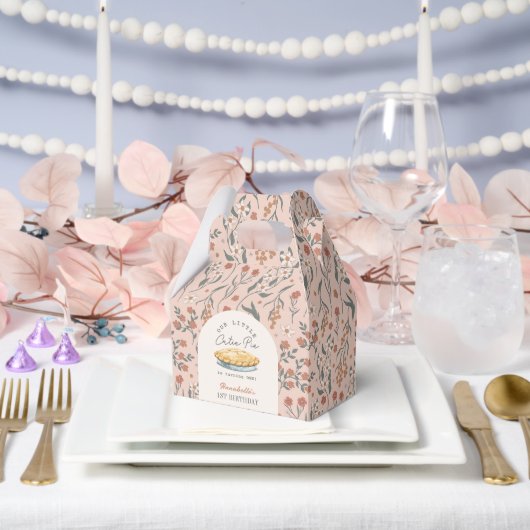 Little Cutie Pie Pink Bloemen 1e verjaardag Bedankdoosjes (Huwelijk)