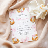 Little Cutie Pie Pink Bow Baby shower Kaart