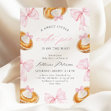 Little Cutie Pie Pink Bow Baby shower