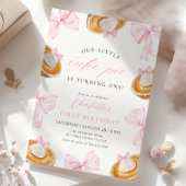 Little Cutie Pie Pink Bow Eerste Verjaardag Kaart