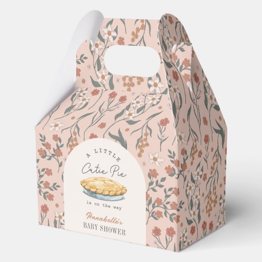 Little Cutie Pie Pink Floral Baby shower Bedankdoosjes (Voorkant)