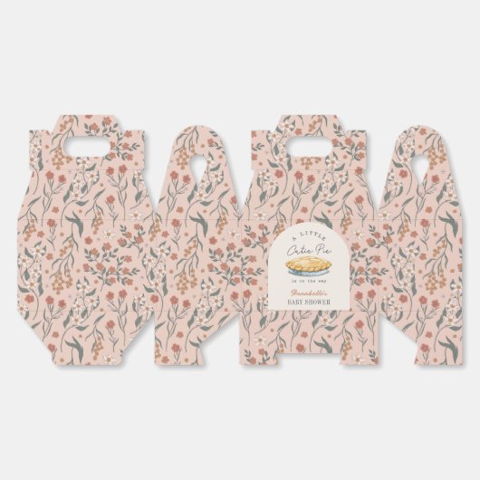 Little Cutie Pie Pink Floral Baby shower Bedankdoosjes (Ongevouwen)