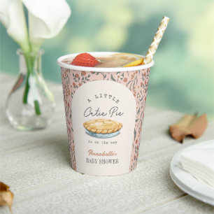 Little Cutie Pie Pink Floral Baby shower Papieren Bekers