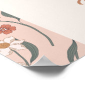 Little Cutie Pie Pink Floral Baby shower Welkom Poster (Hoek)