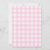 Little Cutie Pie Pink Gingham Bow Girl Baby shower Kaart (Achterkant)