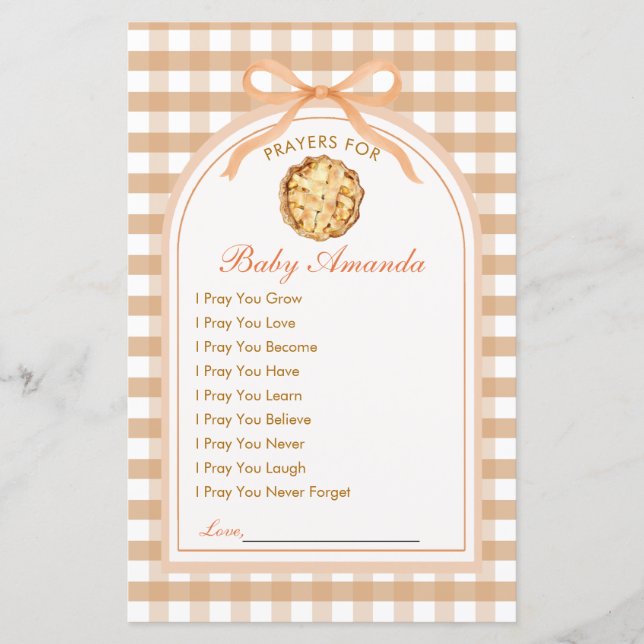 Little Cutie Pie Prayer Kaart 1e verjaardag (Voorkant)