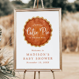 Little Cutie Pie Pumpkin Baby shower Welkomstbord Poster