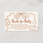 Little Cutie Pie Pumpkin BabyShower Boeken voor Ba Informatiekaartje (Voorkant)