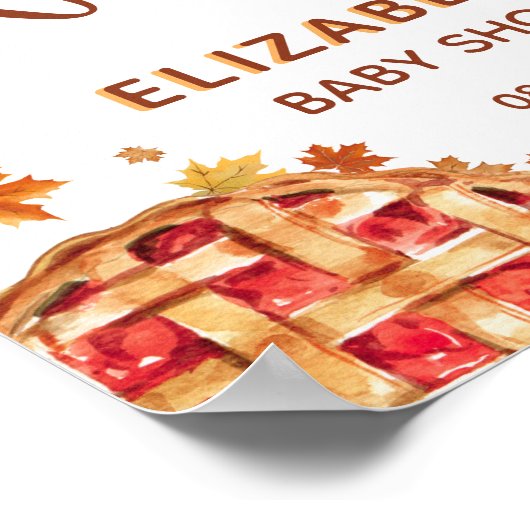 Little Cutie Pie Pumpkin Herfst Baby shower Welkom Poster (Hoek)