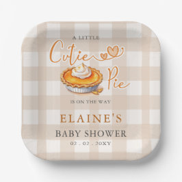 Little Cutie Pie Pumpkin Pie Herfst Baby shower Papieren Bordje