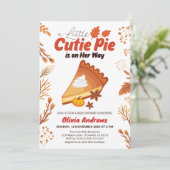 Little Cutie Pie Pumpkin Spice Herfst Baby shower Kaart (Staand voorkant)