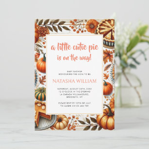 Little Cutie Pie Pumpkin Thanksgiving Baby shower Kaart