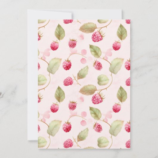 Little Cutie Pie Raspberry Baby shower Kaart (Achterkant)