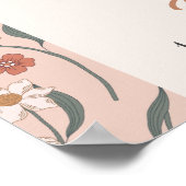 Little Cutie Pie Roze Bloemen 1e Verjaardag Welkom Poster (Hoek)