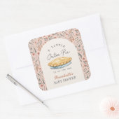 Little Cutie Pie Roze Bloemen Meisje Baby shower Vierkante Sticker (Envelop)