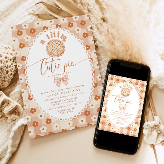 Little Cutie Pie Schattige  kanten baby shower Kaart