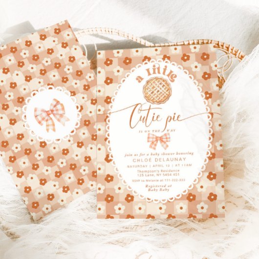 Little Cutie Pie Schattige  kanten baby shower Kaart