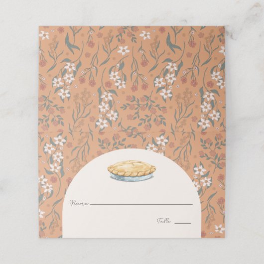 Little Cutie Pie Sinaasappel Bloemen Meisje Baby s Plaatskaartje (Buitenkant ongevouwen)