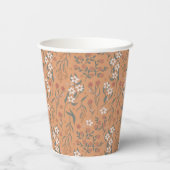 Little Cutie Pie Sinaasappel Floral Baby shower Papieren Bekers (Achterkant)