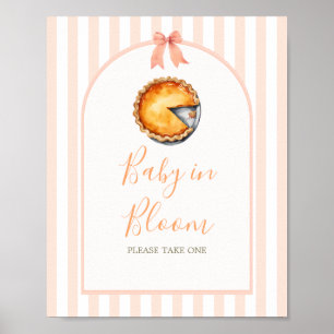 Little Cutie Pie Sinaasappel Gingham Baby in Bloom Poster