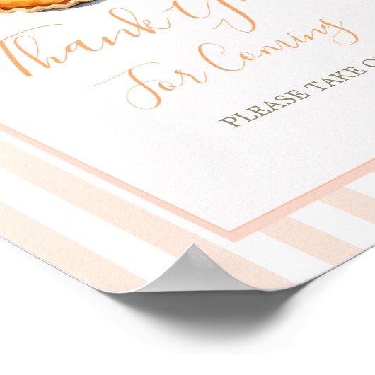 Little Cutie Pie Sinaasappel Gingham Dank je Poster (Hoek)