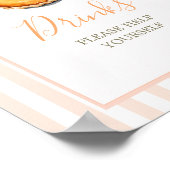 Little Cutie Pie Sinaasappel Gingham Drinken Poster (Hoek)