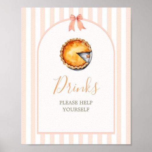 Little Cutie Pie Sinaasappel Gingham Drinken Poster (Voorkant)